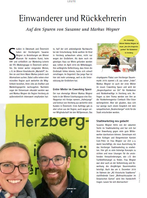 Auszug "GEWOHNT GUT - Wohnmagazin der Wohnungsbaugesellschaft Elsteraue mbH"
